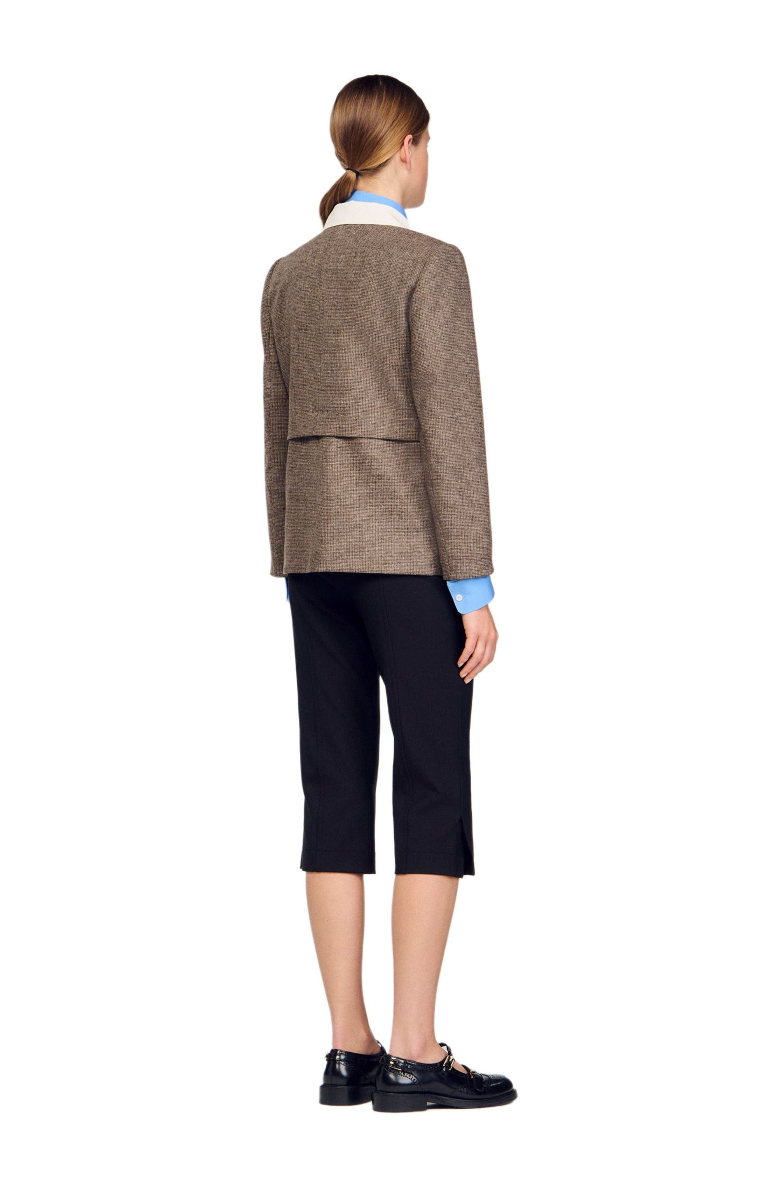 SANDRO Houndstooth suit jacket in Brown at Nordstrom - 3