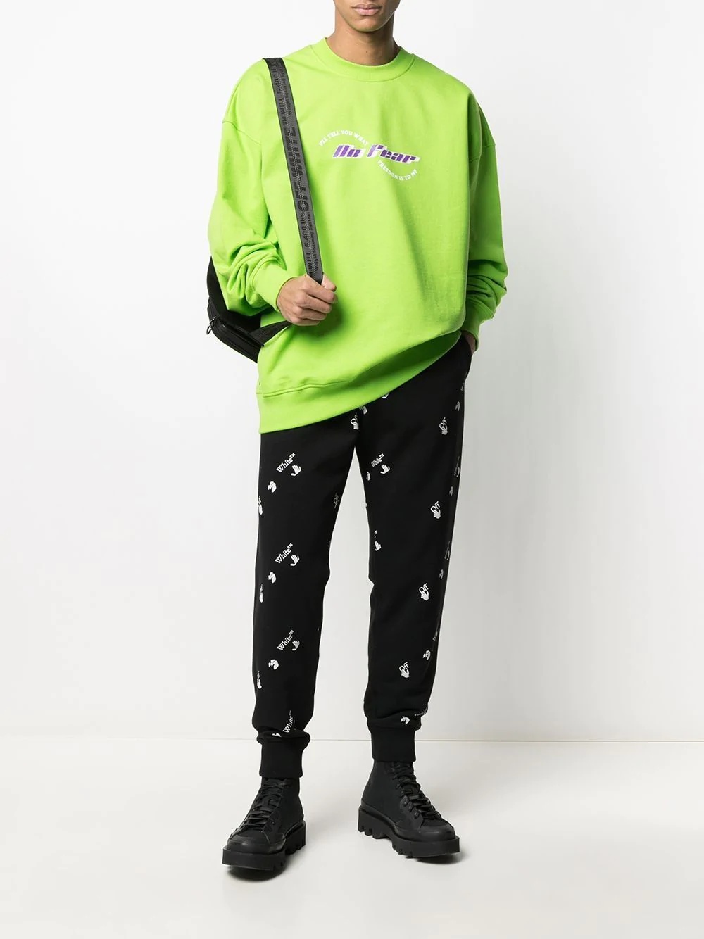 all-over logo print track pants - 2