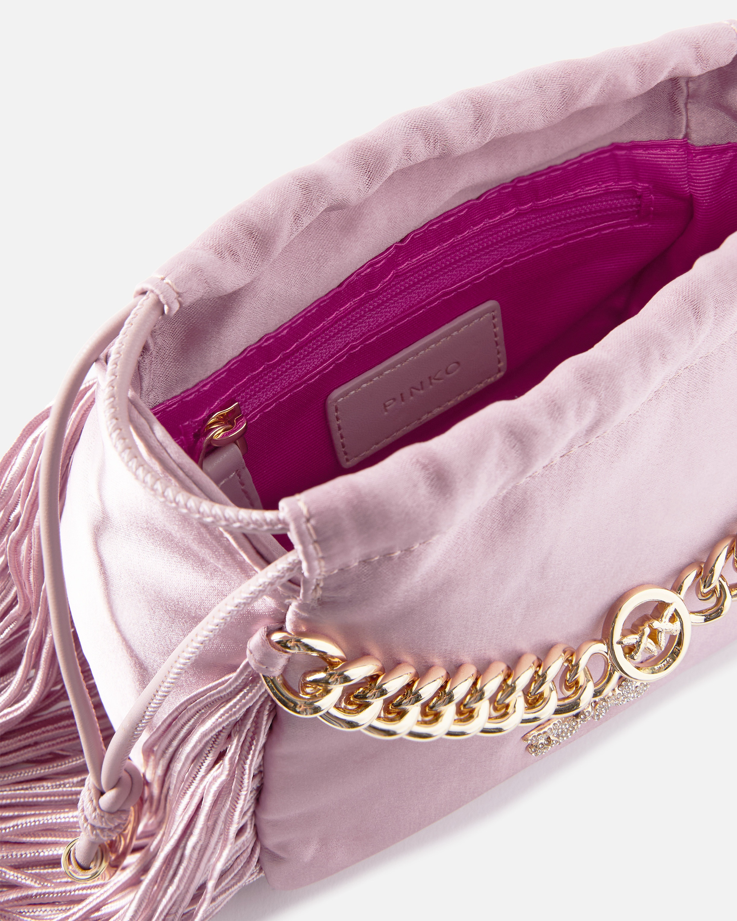 SATIN MINI CLUTCH WITH FRINGING - 4