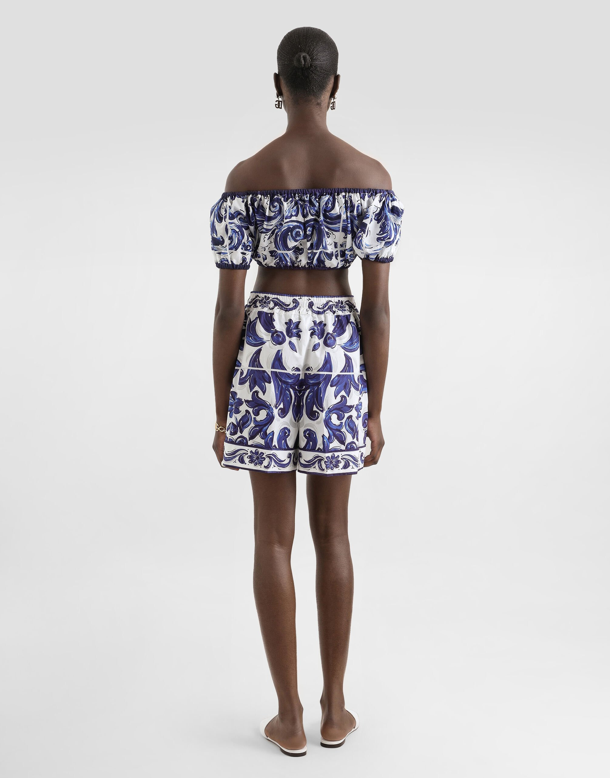 Majolica-print cotton top - 3