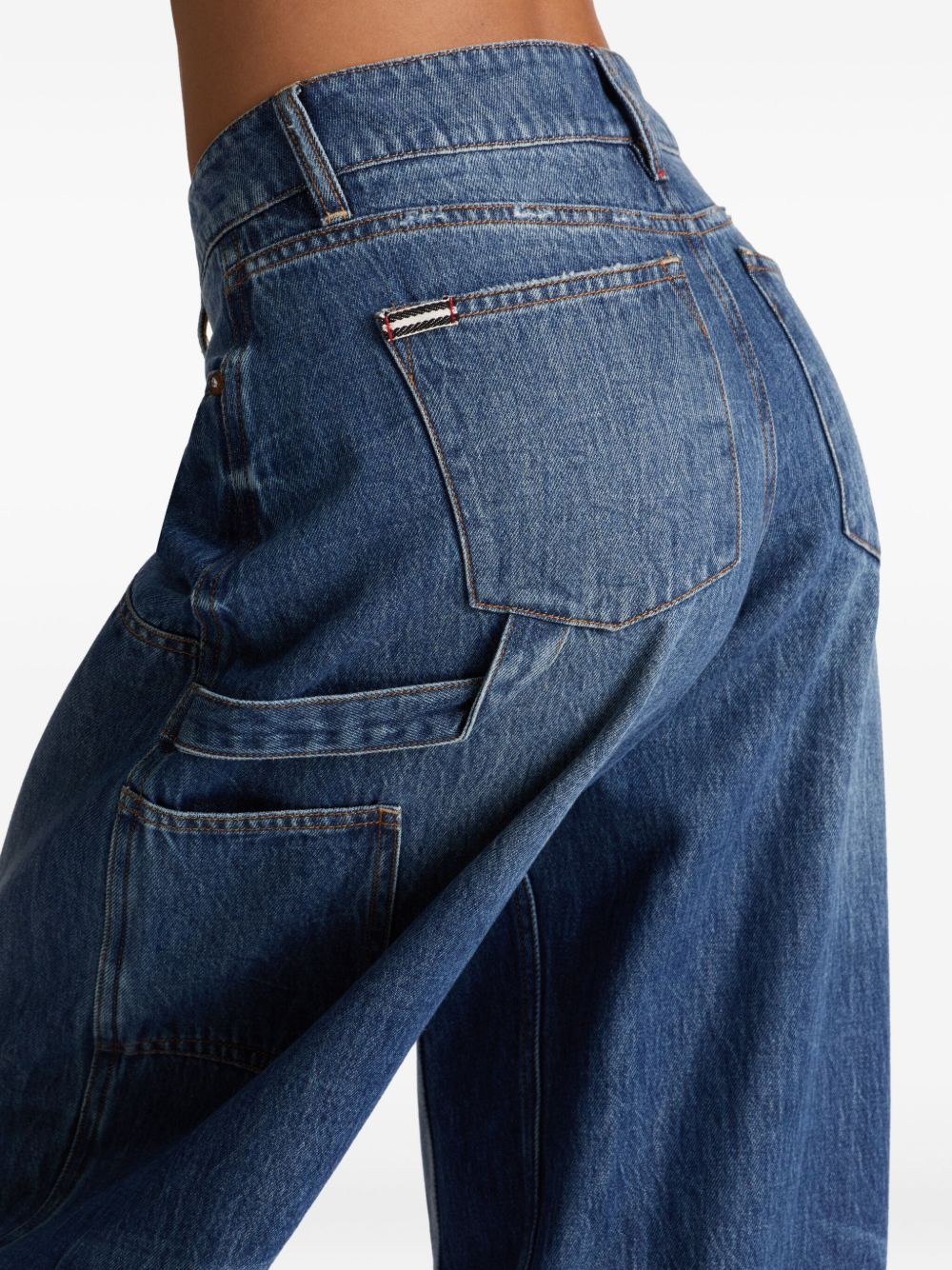 whiskered cotton jeans - 5