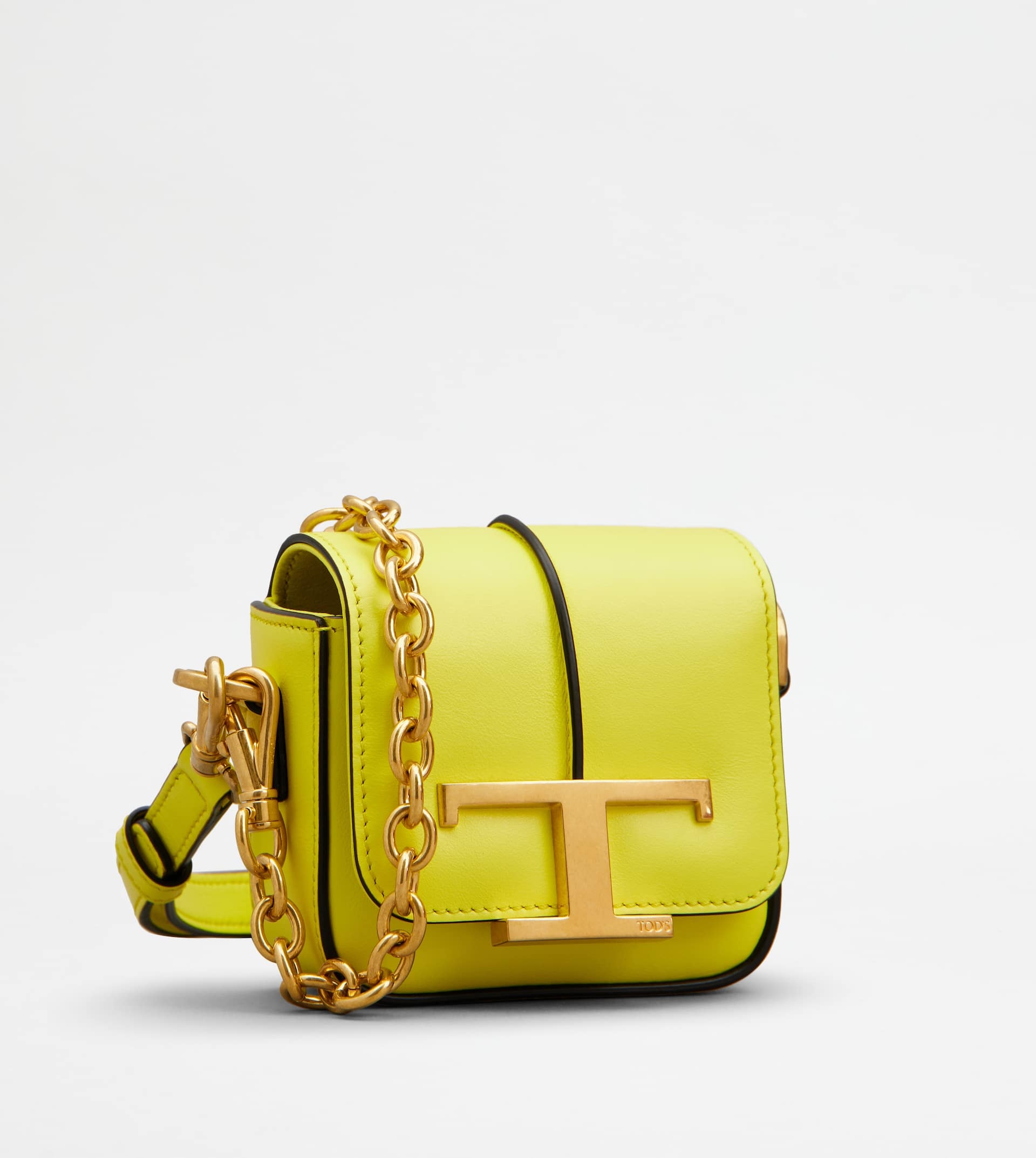 T TIMELESS CROSSBODY BAG IN LEATHER MICRO - GOLD - 2