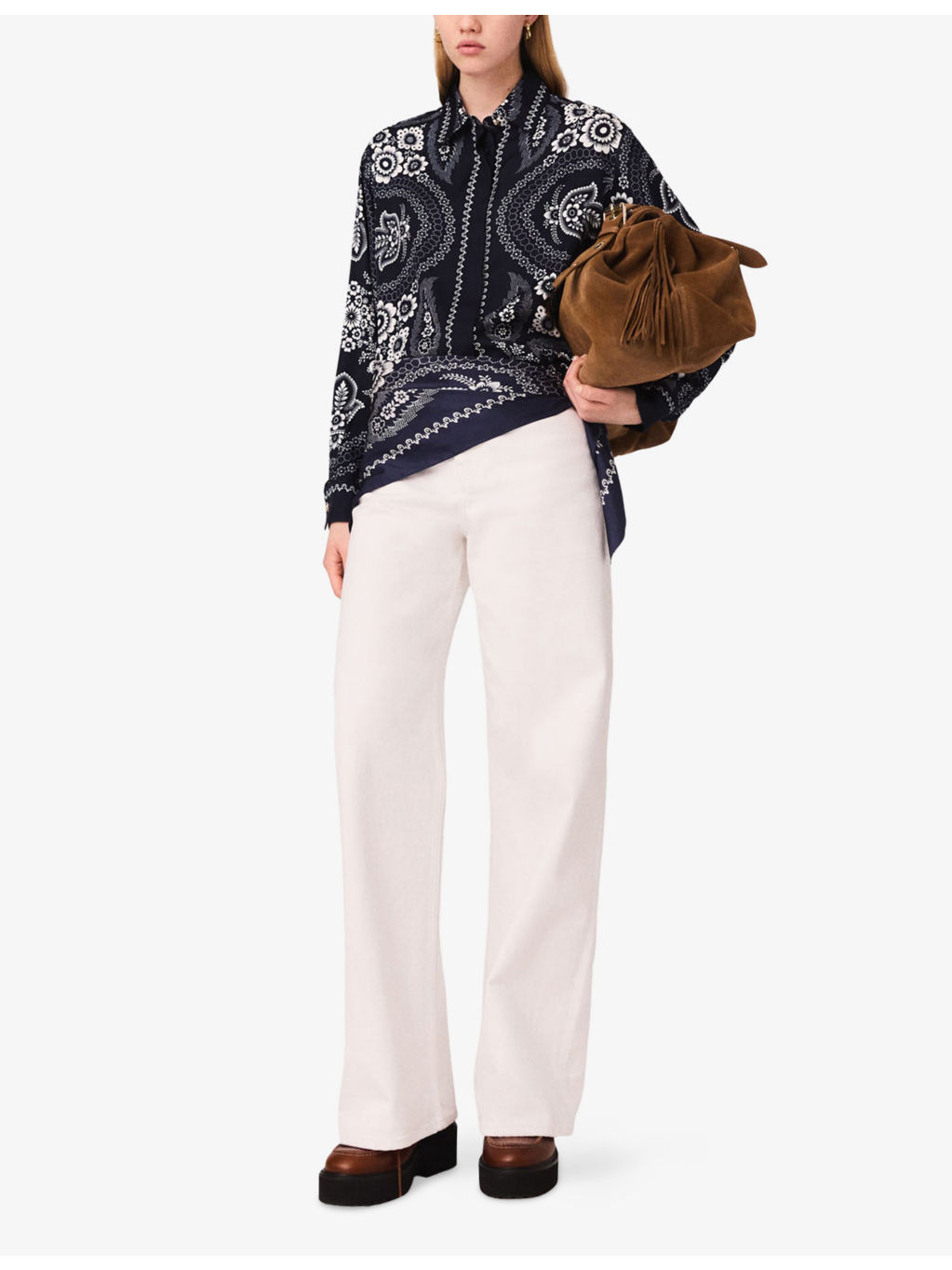 Bandana-Print Relaxed-Fit Satin Shirt - 2