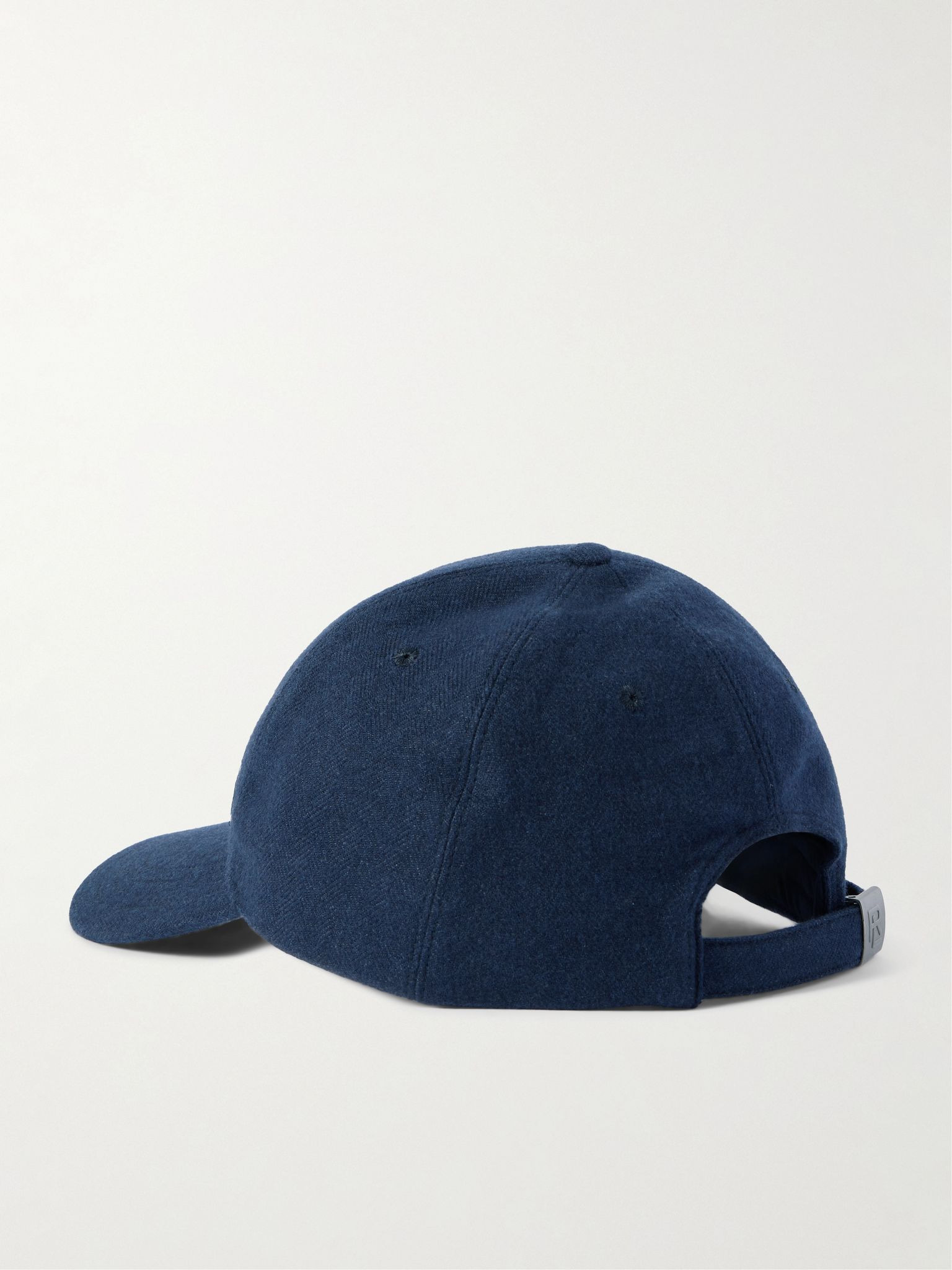 Herringbone Wool, Silk and Cashmere-Blend Baseball Cap Blue - 3