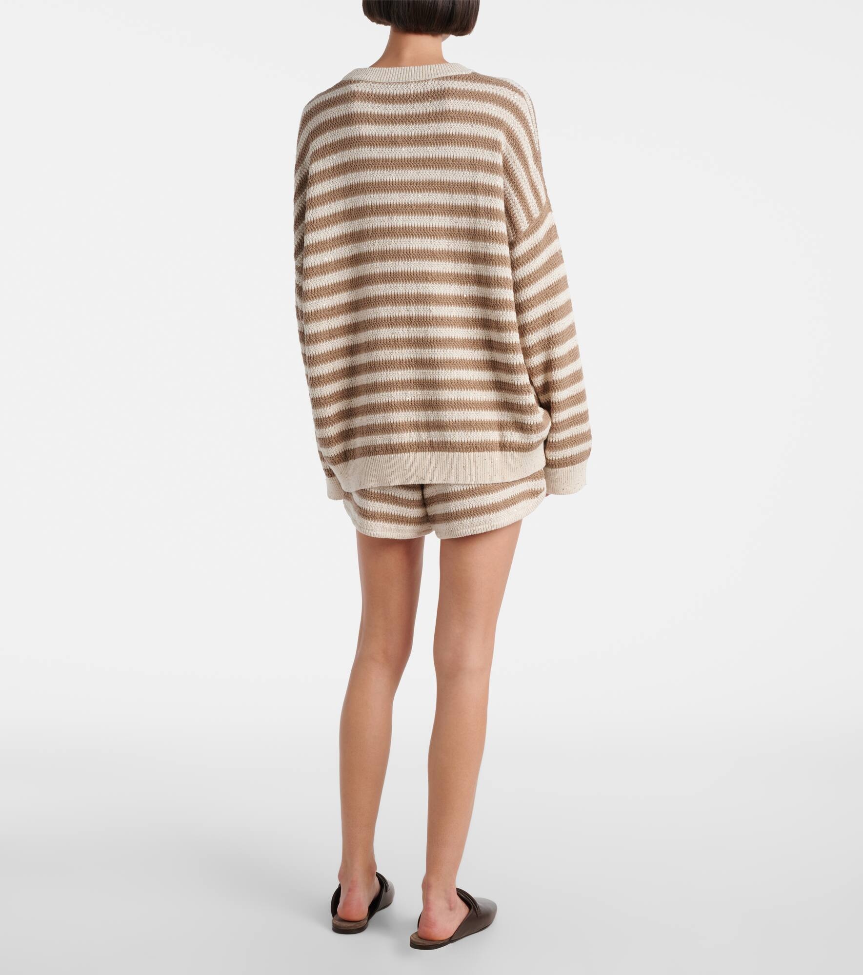 Striped cotton-blend sweater - 3