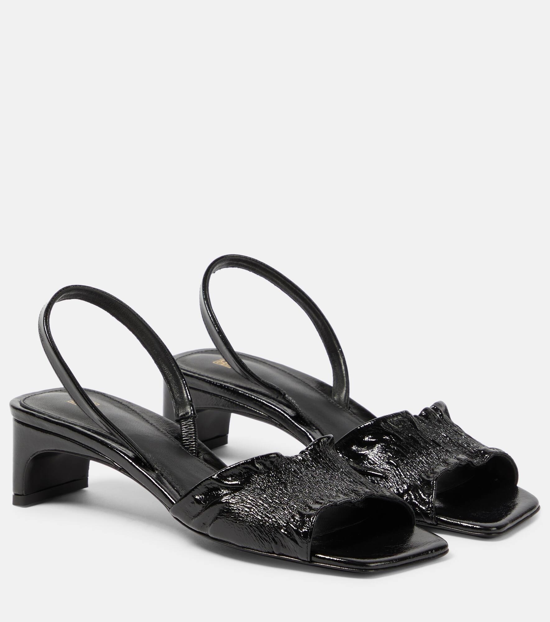The Gathered Scoop-Heel leather sandals - 1