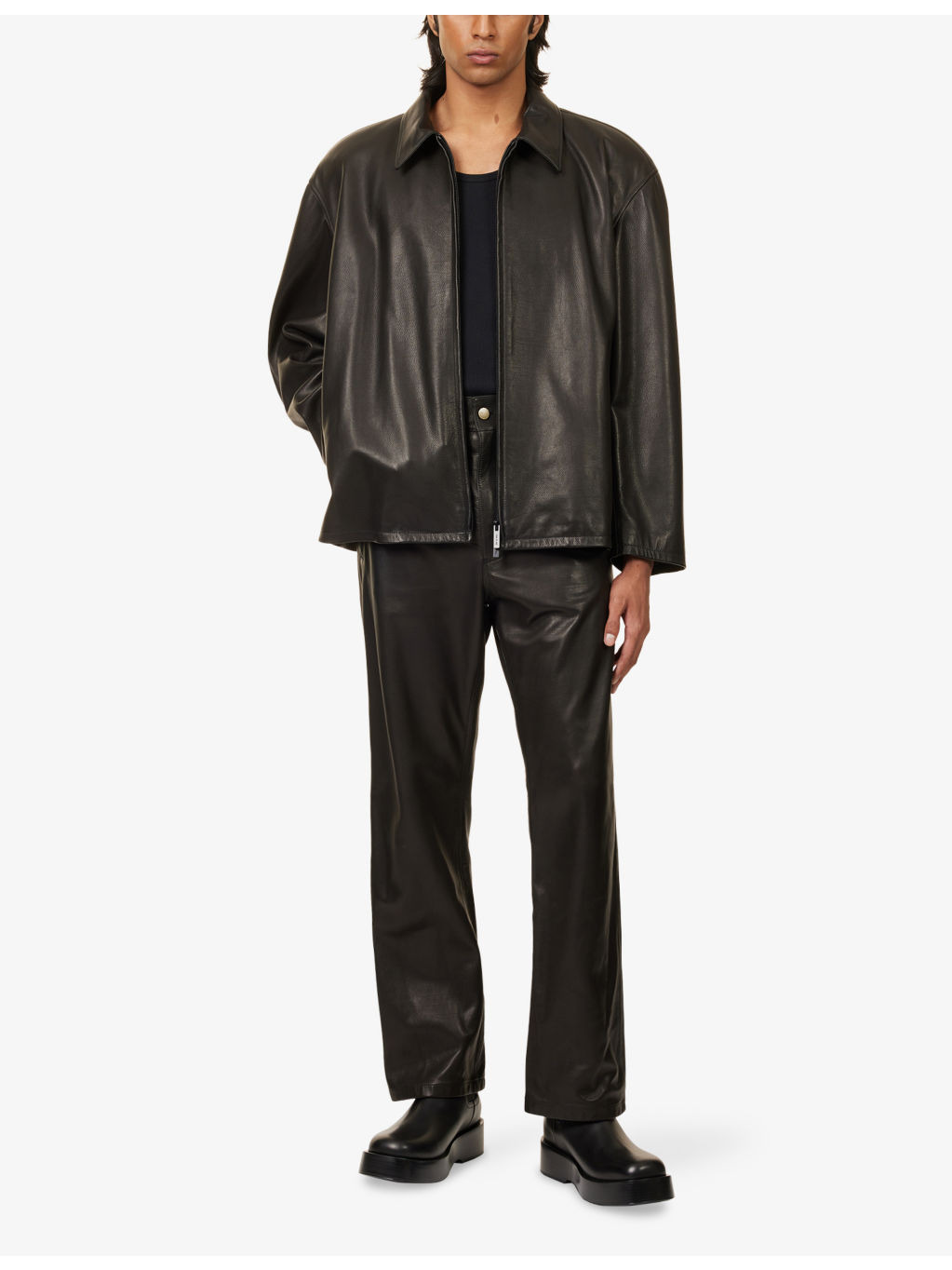 Rider Long-Sleeve Leather Jacket - 2
