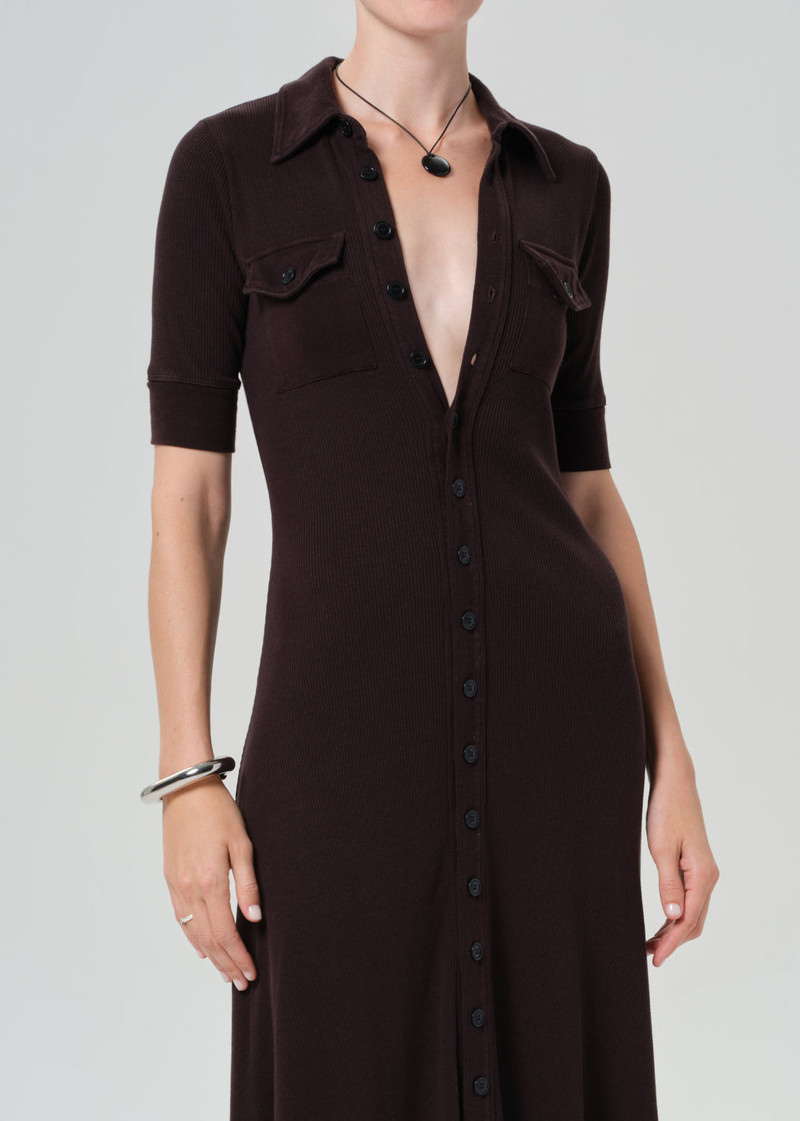 Amina Polo Dress In Chocolate 5