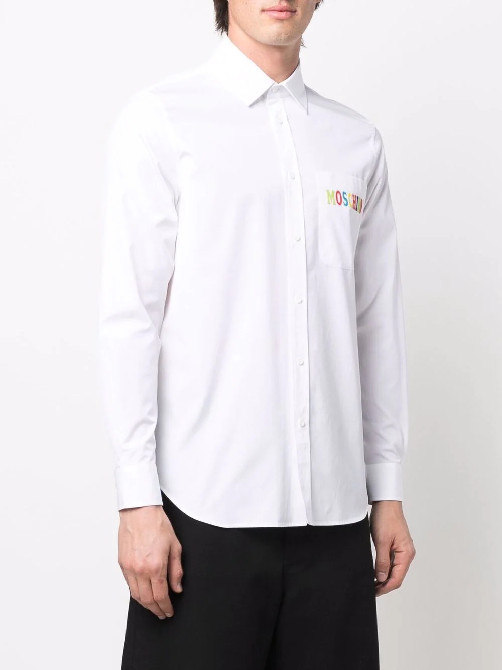 embroidered logo long-sleeve shirt - 3