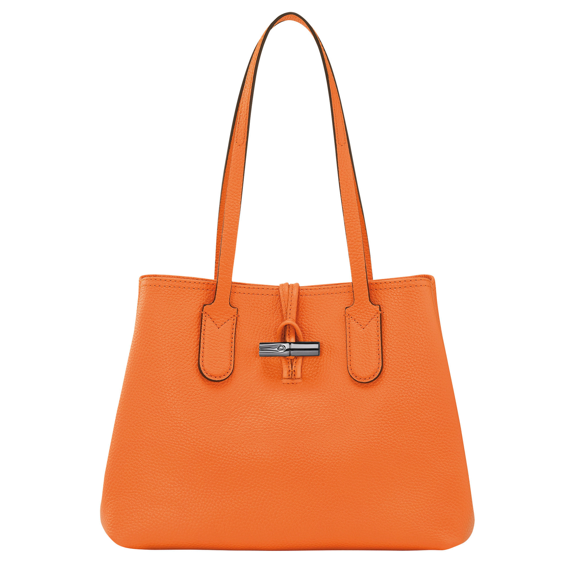 Roseau Essential M Tote bag Orange - Leather - 1