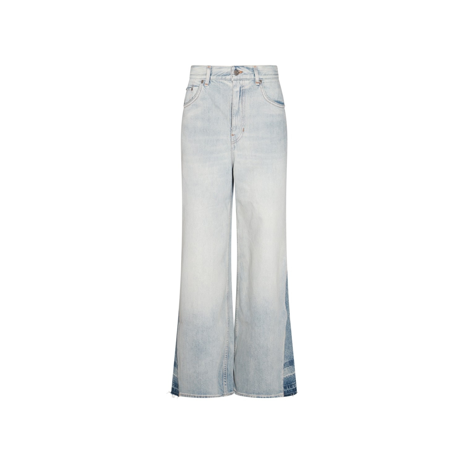 LIGHT BLUE COTTON DENIM JEANS - 1