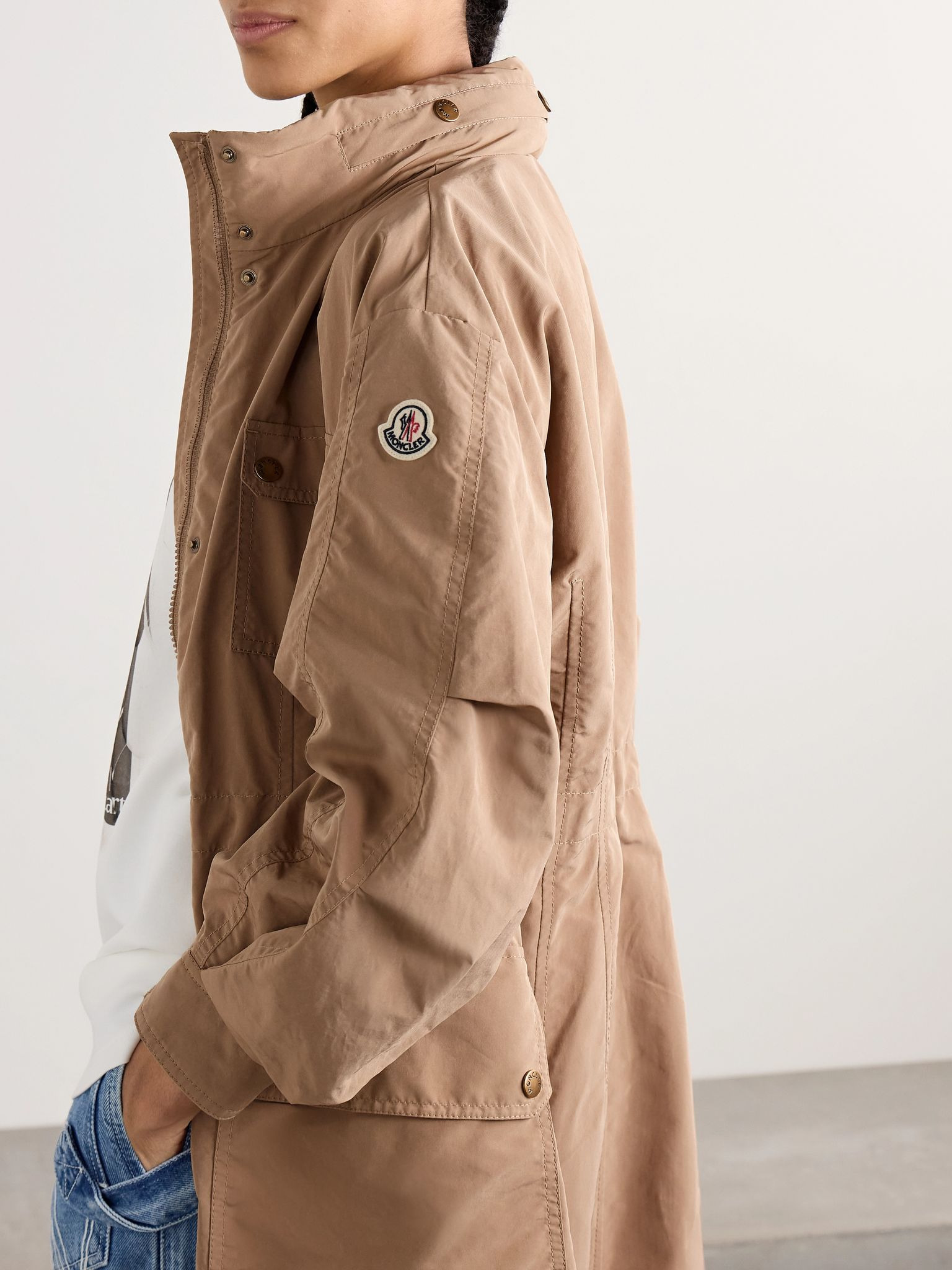 Nantes hooded shell parka Light brown - 6