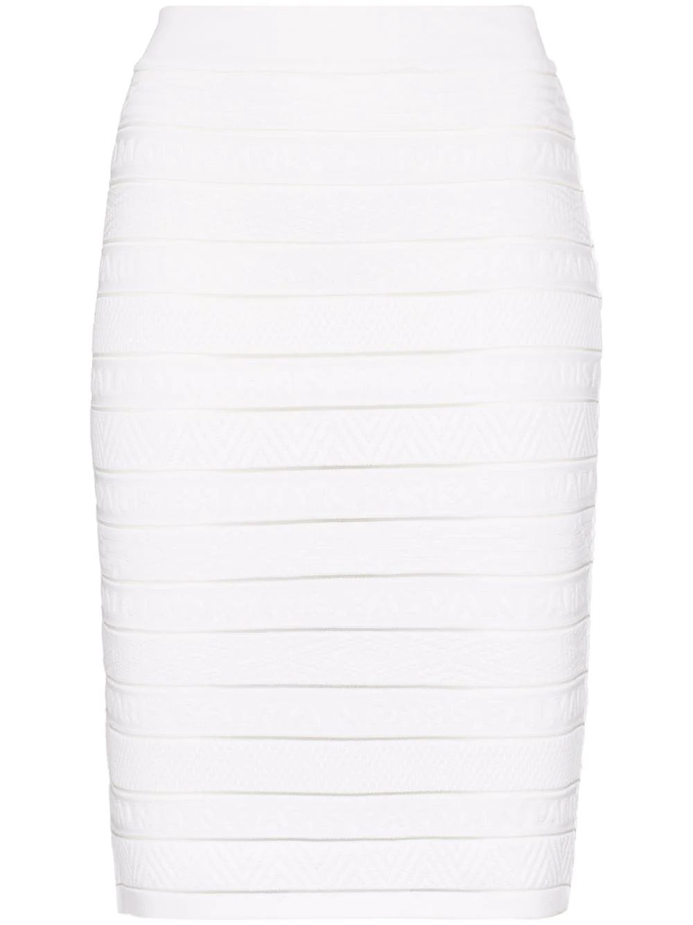 logo stripe panel pencil skirt - 1