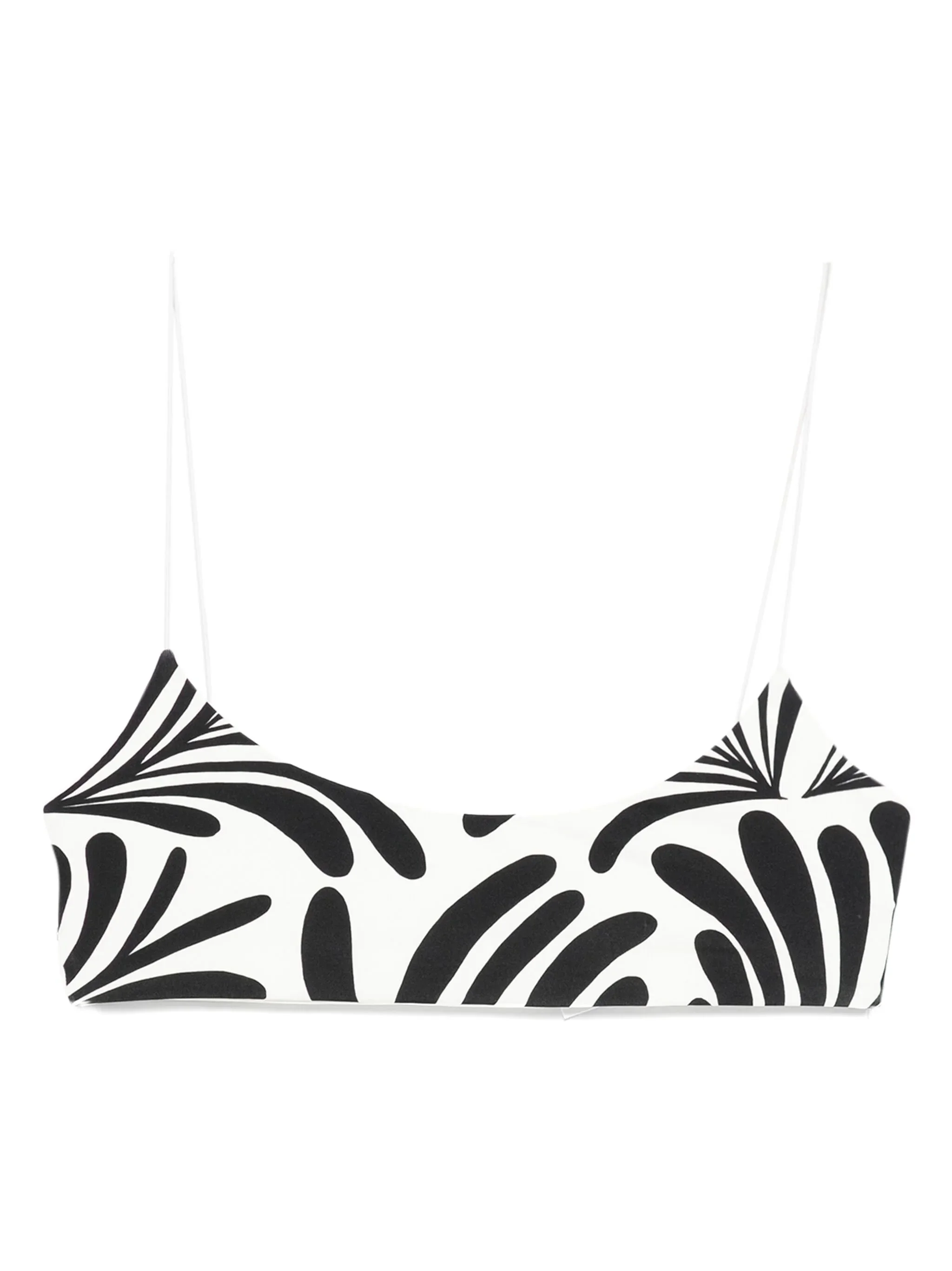 leaf-print bikini top - 1