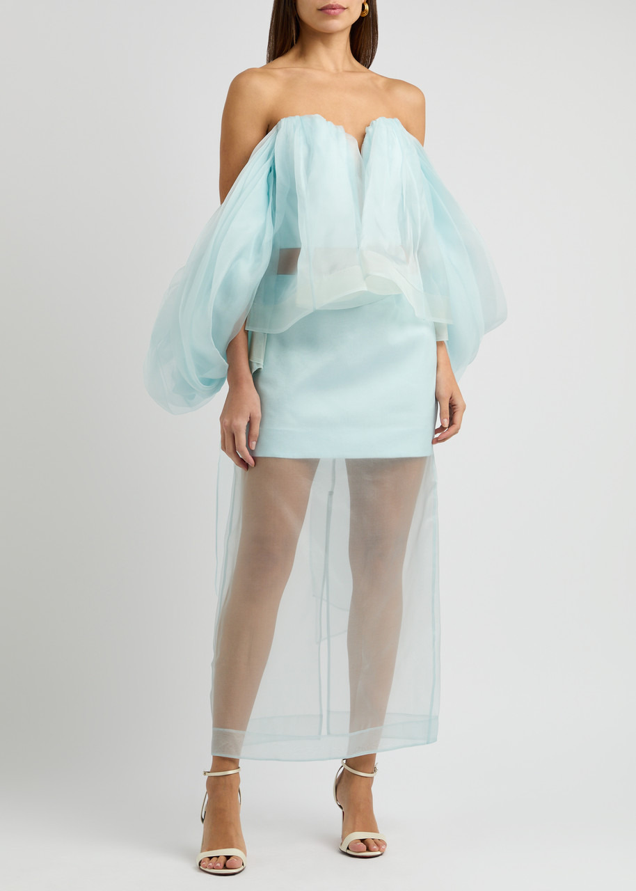 Zimmermann Crush Strapless Ruffled Silk-organza top - 4