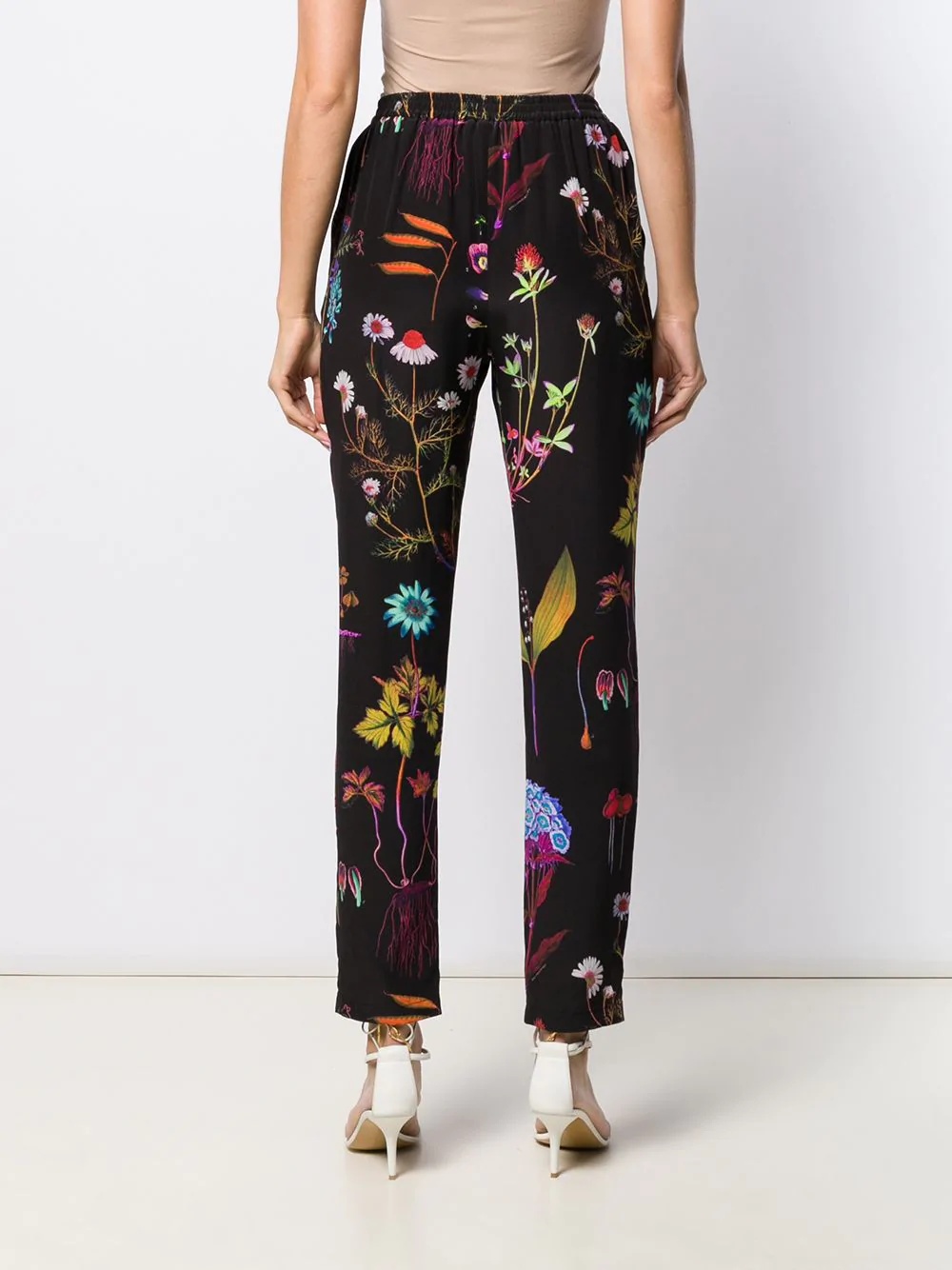 floral print tapered trousers - 4