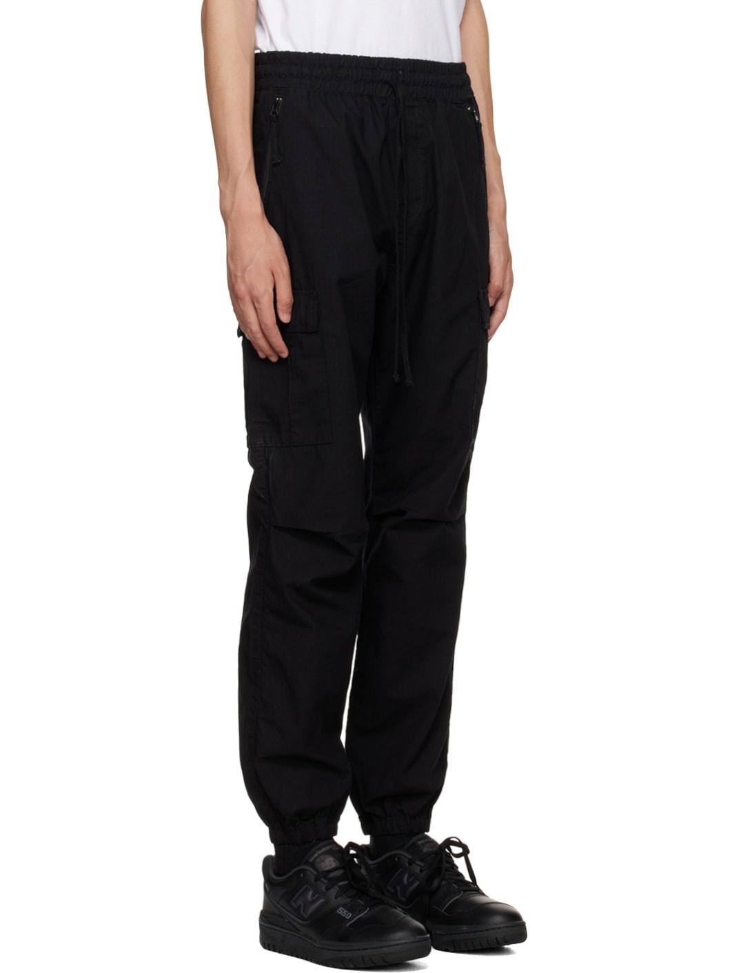 Black Drawstring Cargo Pants - 2