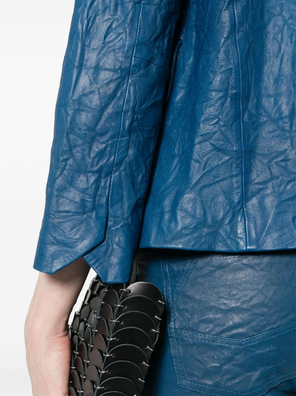 Verys crinkled leather blazer - 5