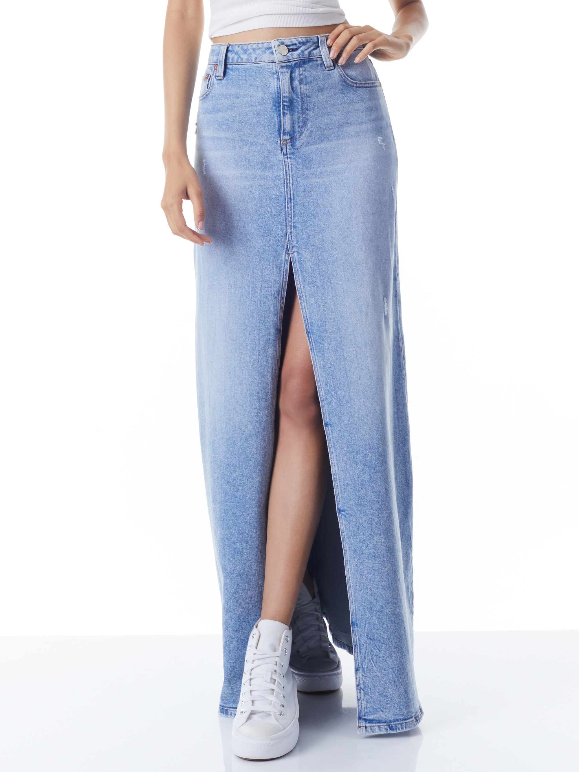 RYE HIGH WAISTED DENIM SKIRT - 2