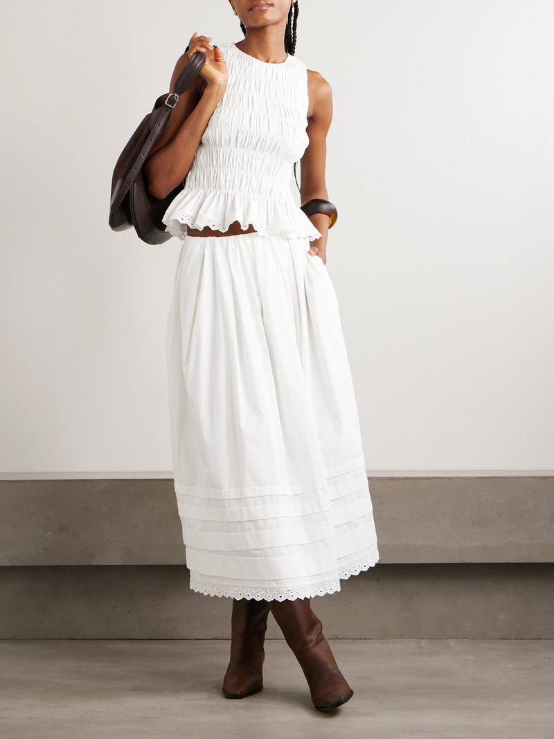 FAITHFULL Ruth Broderie Anglaise Cotton Midi Skirt outlook