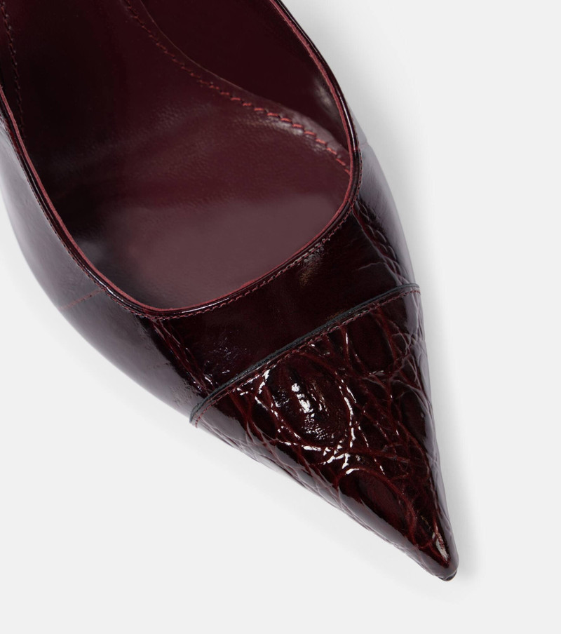 Miranda 105 croc-effect leather slingback pumps 5