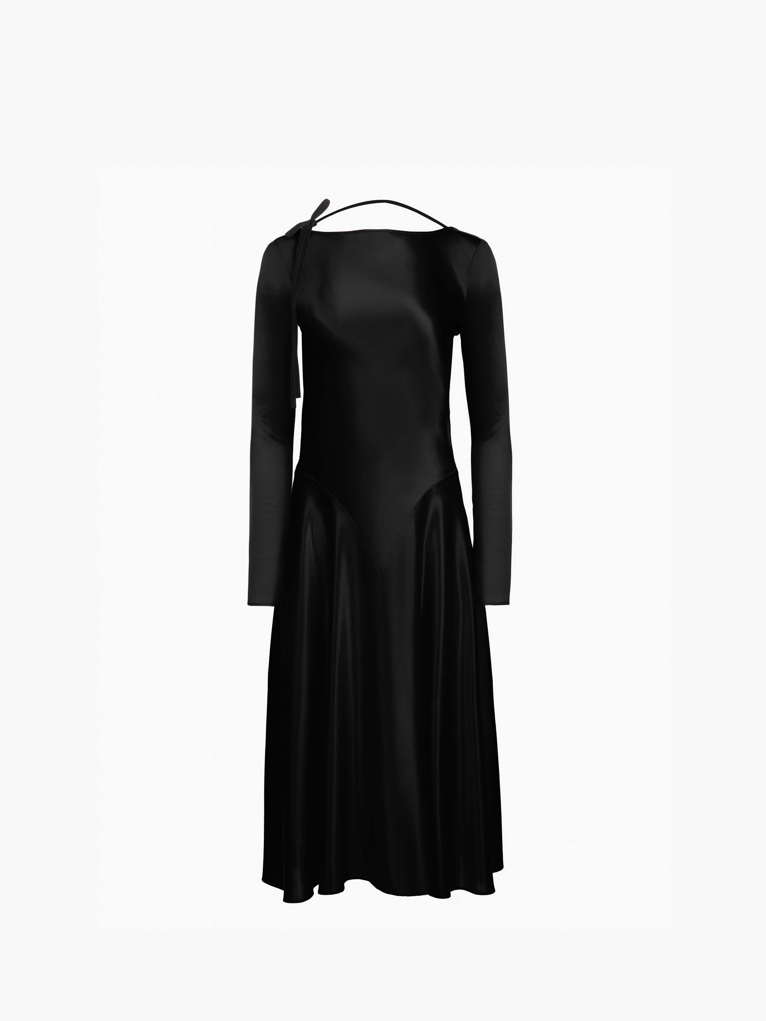 Black Backless Midi Dress - 5