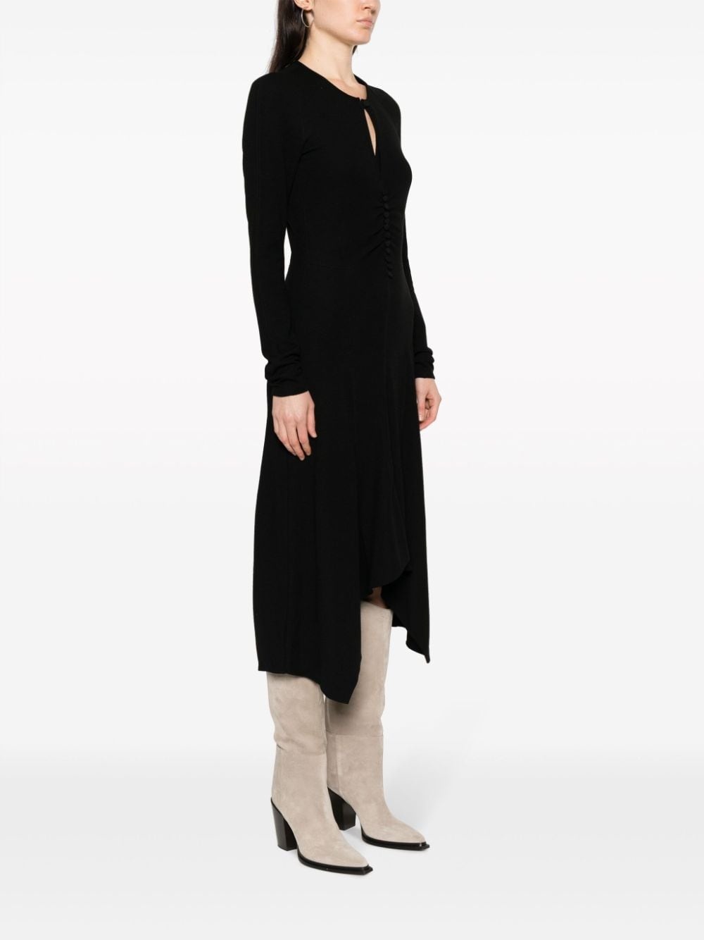 keyhole-neck midi dress - 3