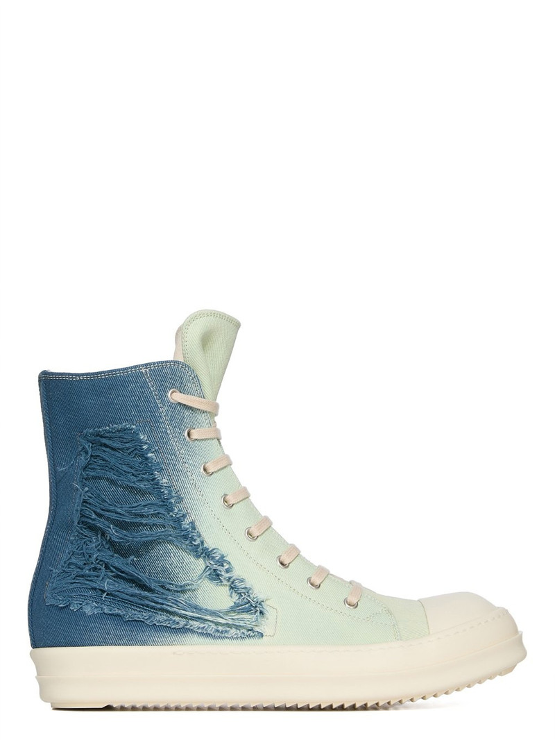 Distressed Dégradé Denim High-Top Sneakers 1