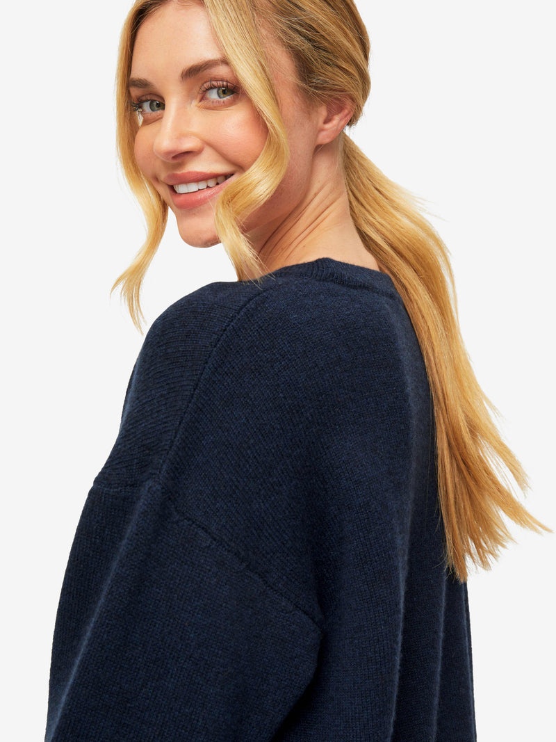 Women's Relaxed Sweater Daphne Cashmere Navy - 7