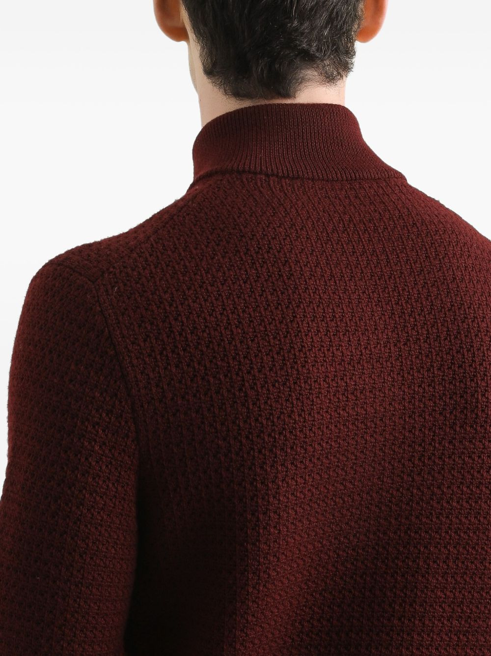 half-zip waffle-knit sweater - 5