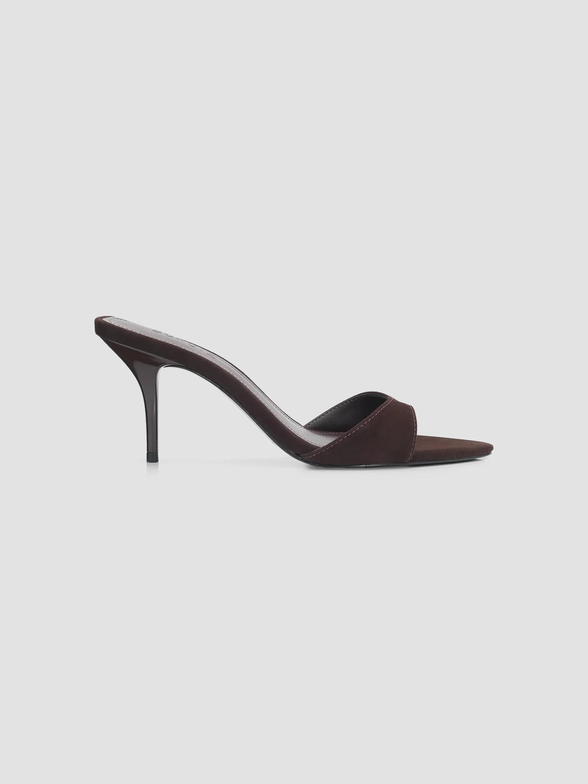 Women's Elodie 75MM Leather Slip-On Sandals - Chocolate Suede - 1