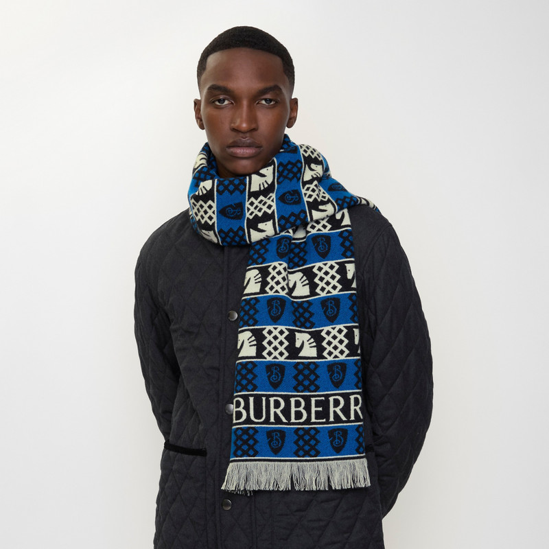 Burberry Chess Fair Isle Wool Scarf outlook