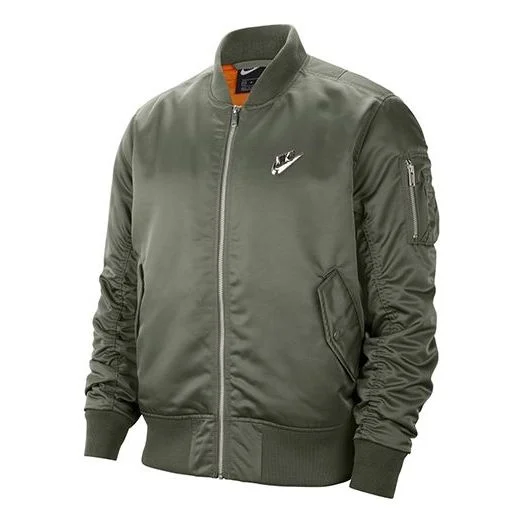 Nike Nsw Punk 3D logo aviator Jacket US Edition Gray Green CZ1670-380 - 1