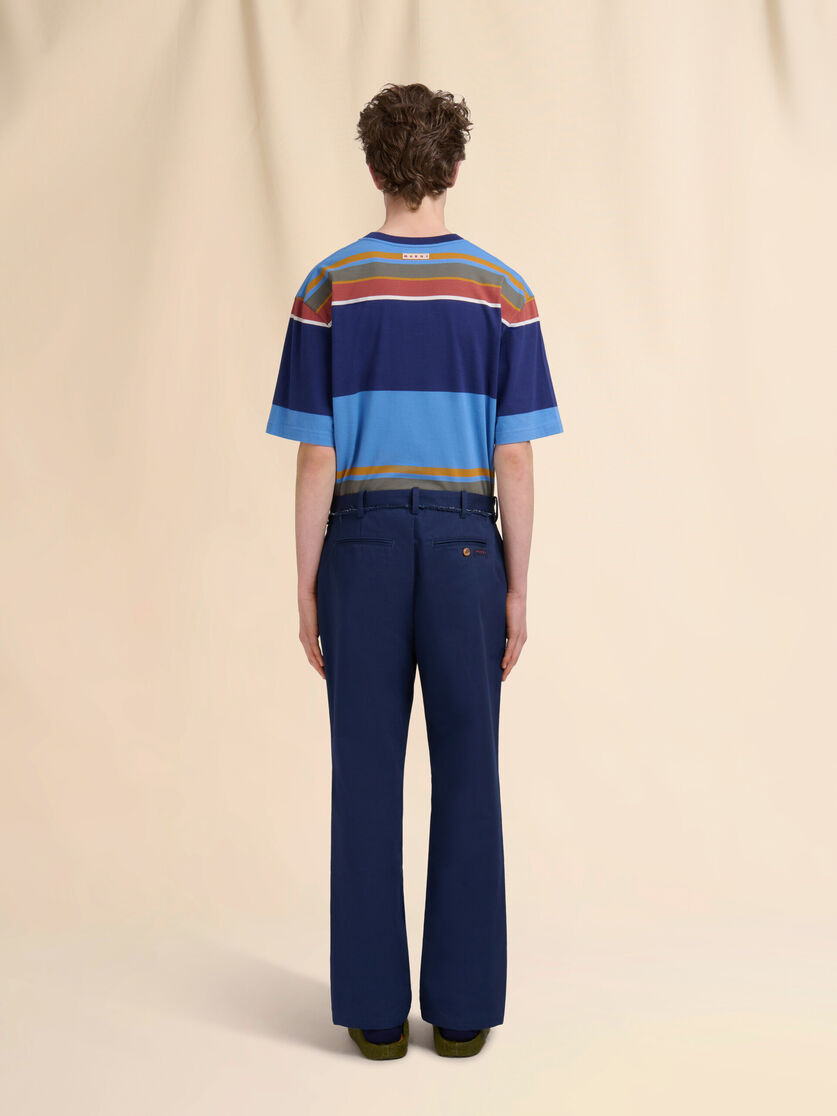 BLUE ORGANIC GABARDINE TROUSERS WITH TRUNKAROO LOGO - 3