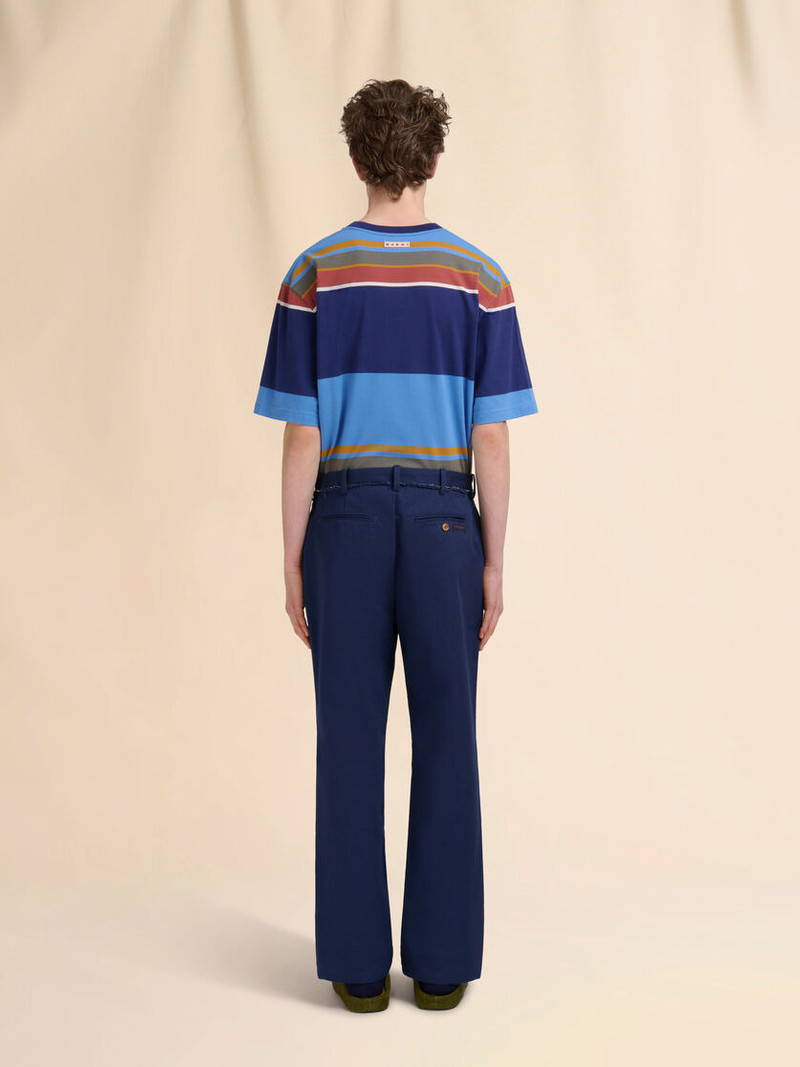 BLUE ORGANIC GABARDINE TROUSERS WITH TRUNKAROO LOGO 3