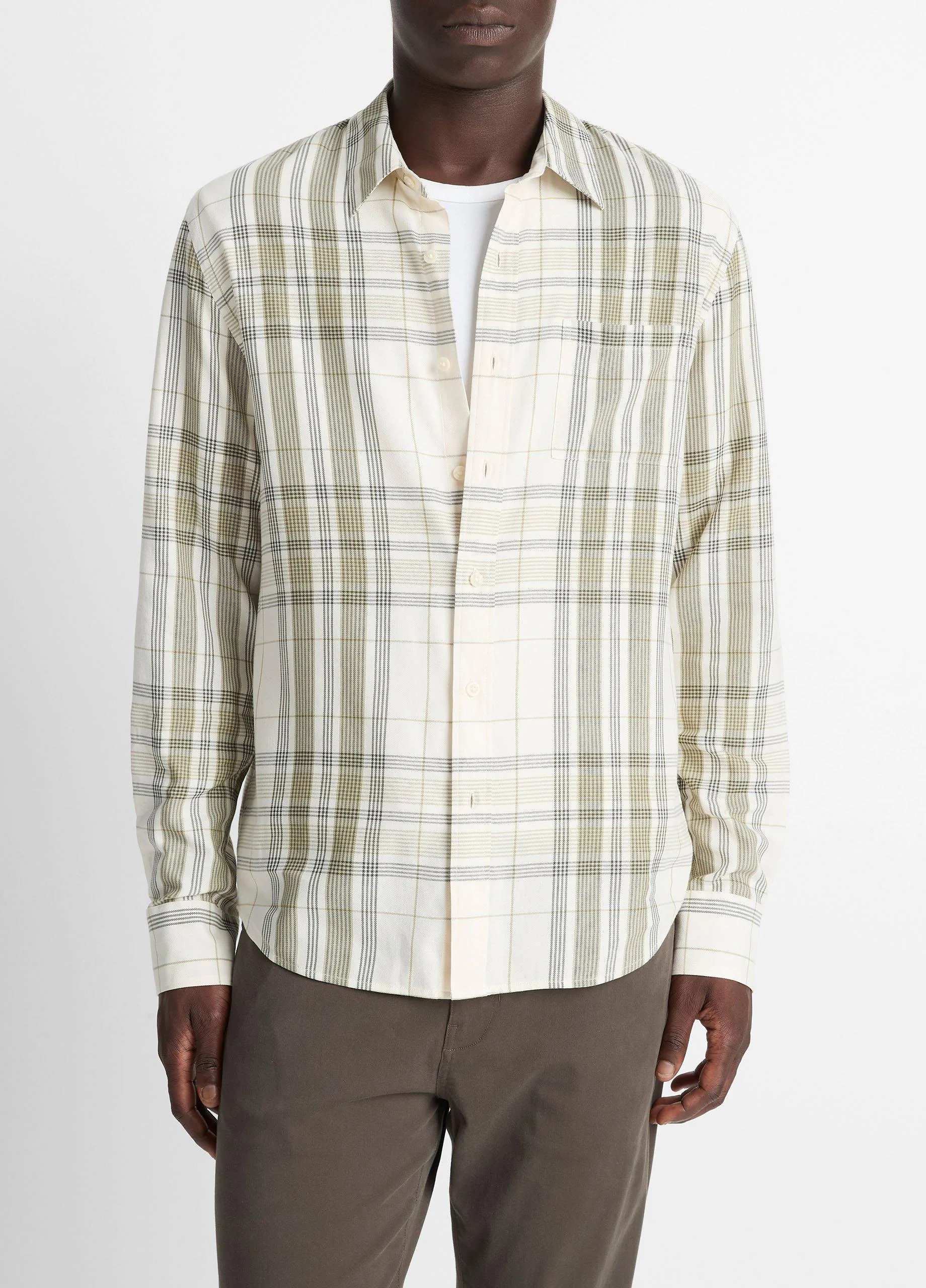 Dunluce Plaid Cotton-Blend Button-Front Shirt - 1