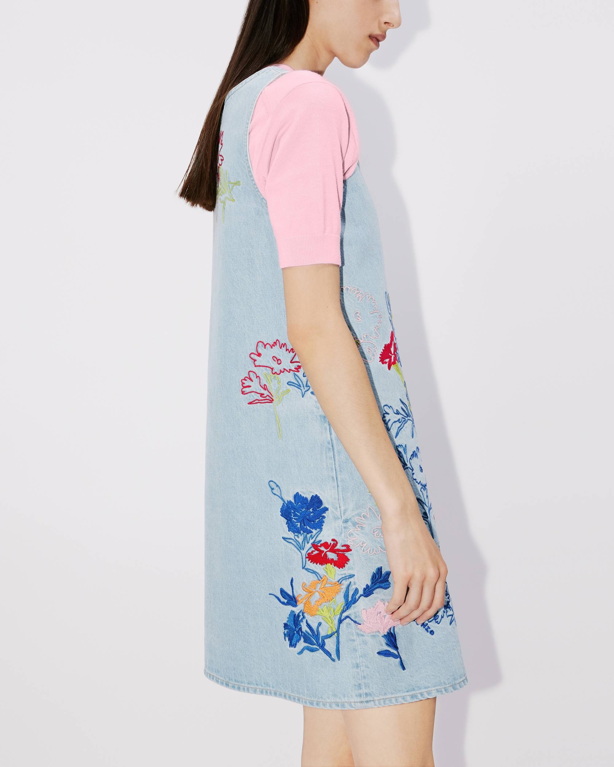 'KENZO Drawn Flowers' sleeveless embroidered dress - 9