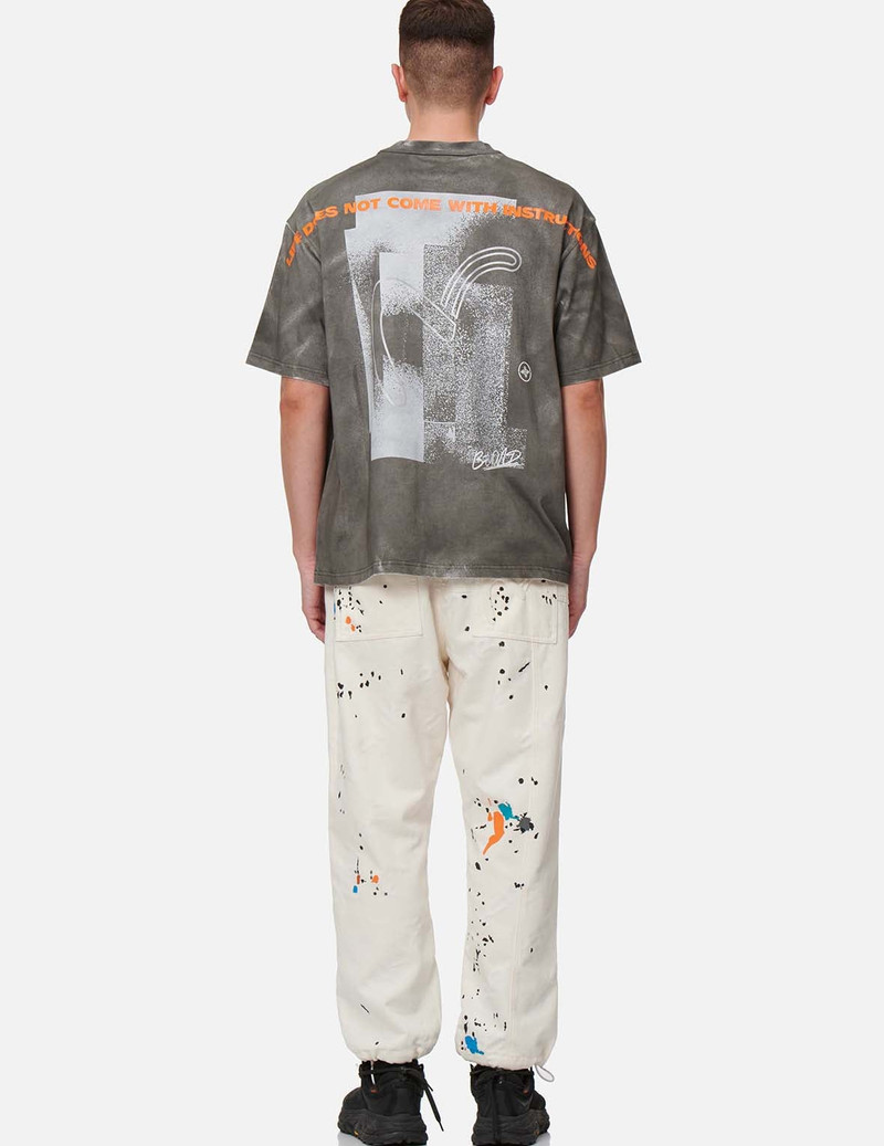 Paint Splash Print Monogram Denim Pants 6