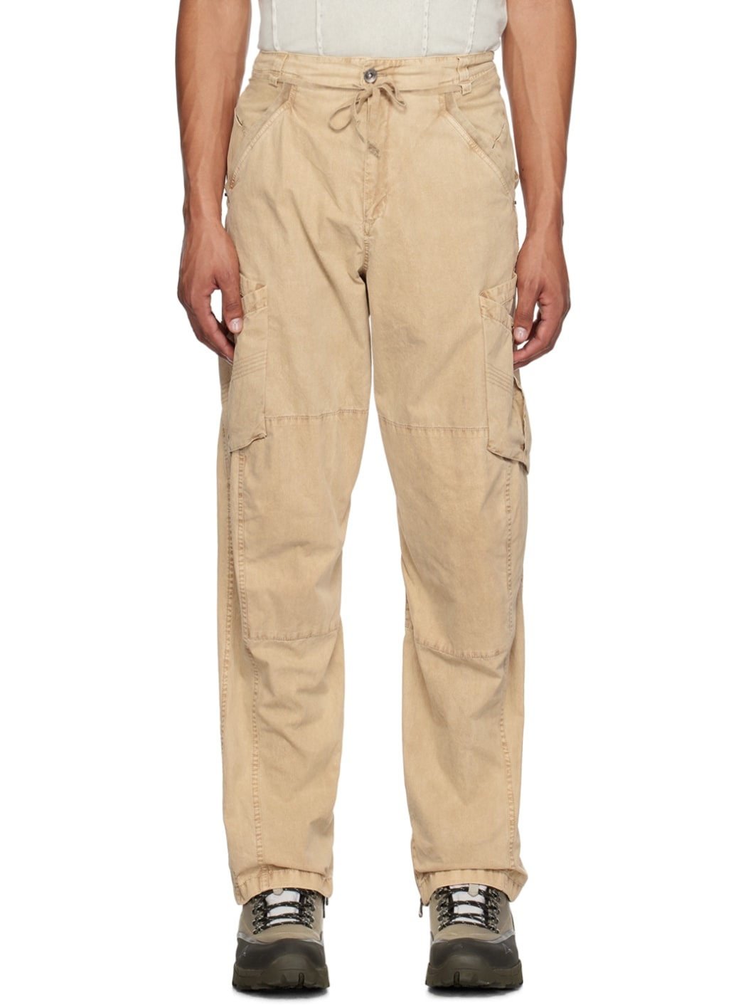 HYEIN SEO Beige Pocket Cargo Pants | REVERSIBLE