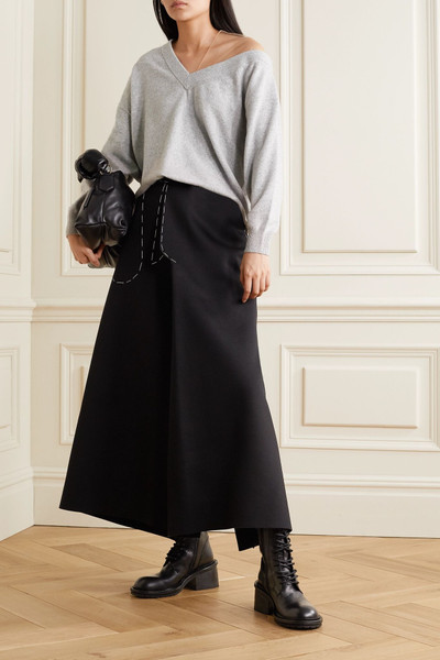 Alexander Wang Asymmetric tulle-trimmed wool-blend sweater outlook