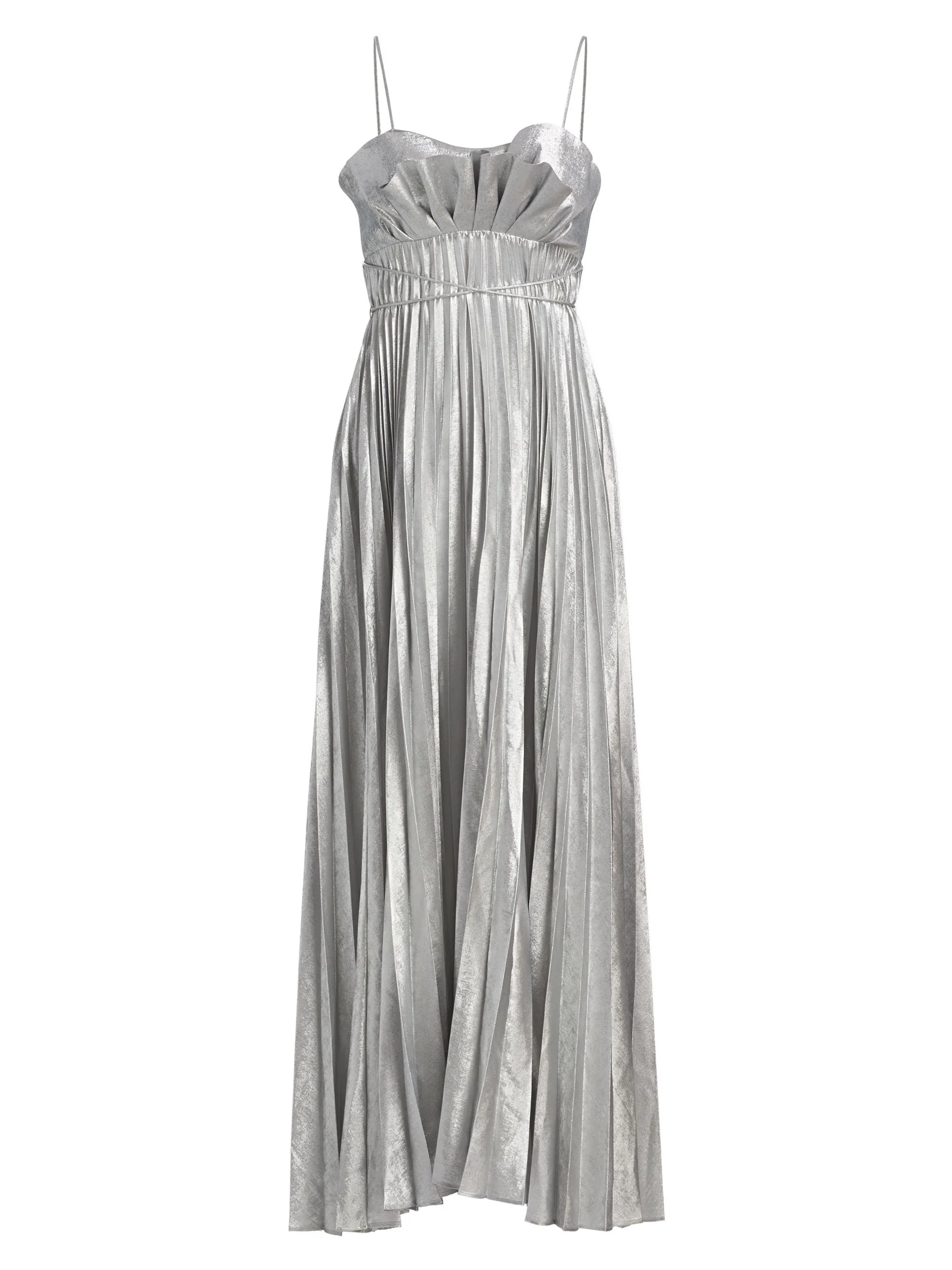 Women's Kelsale Pleated Metallic Maxi Dress - Silver Metallic - 1
