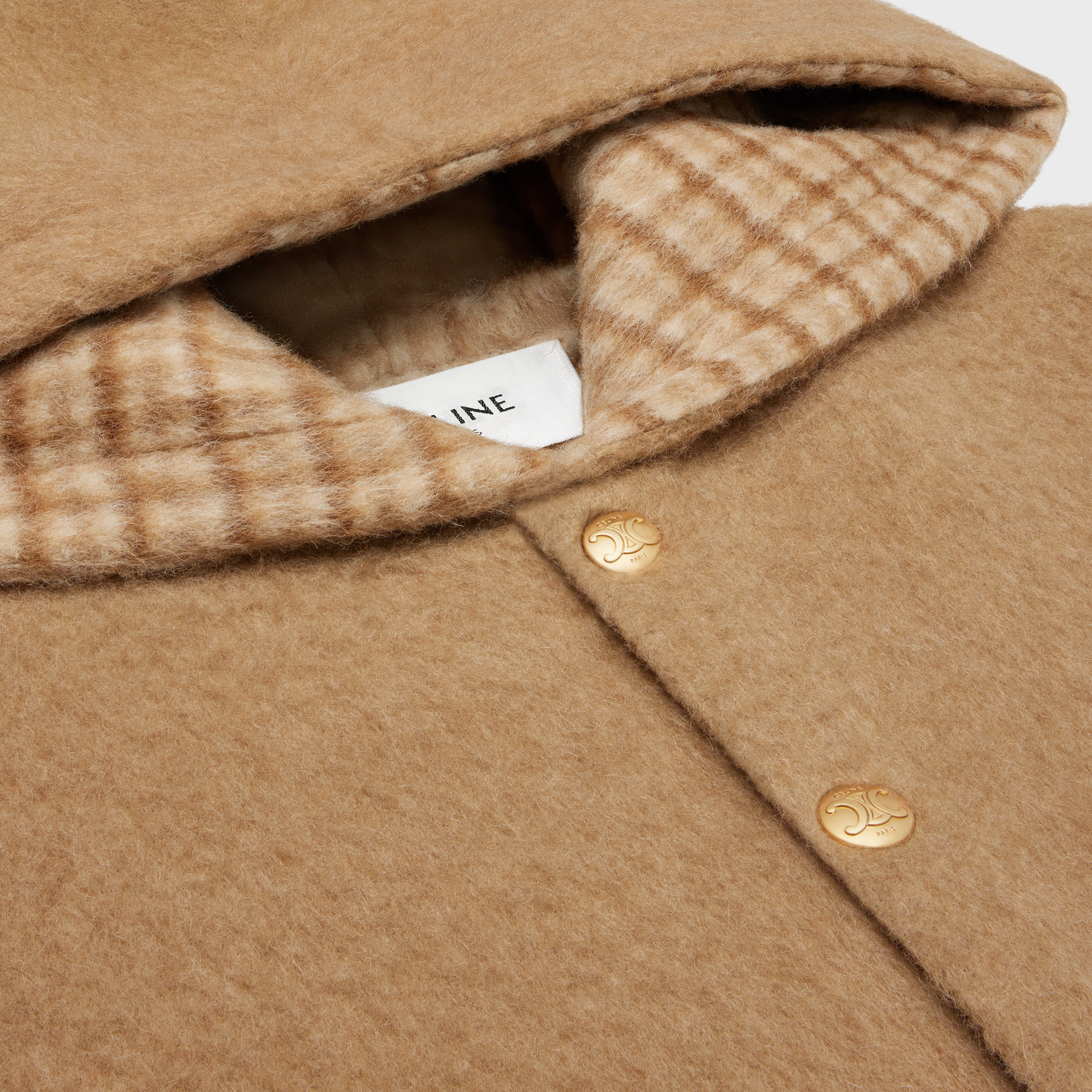 hooded teddy jacket in double face llama - 3