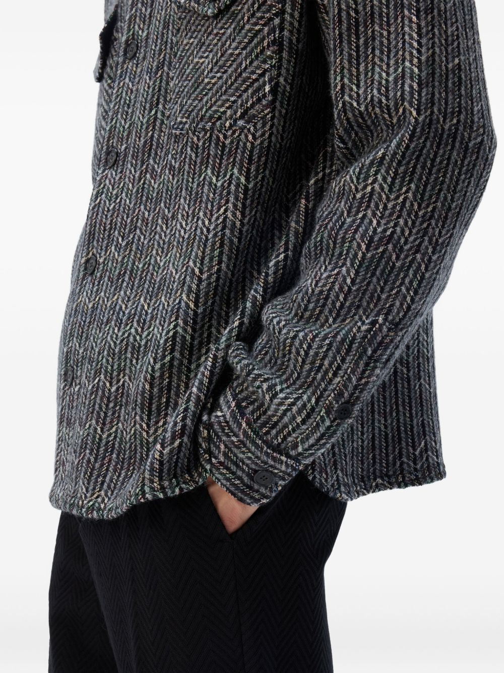 herringbone-pattern shirt - 4