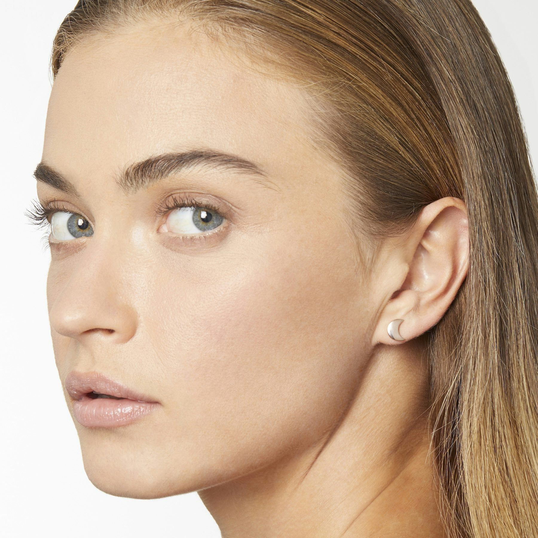 ROSE GOLD MOON STUD EARRING - 3