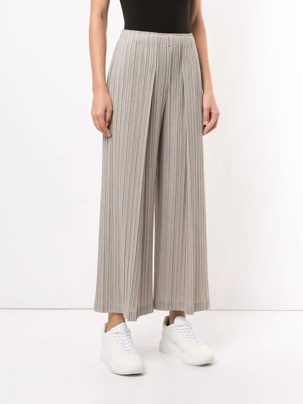 Ramie pleated cropped trousers - 3