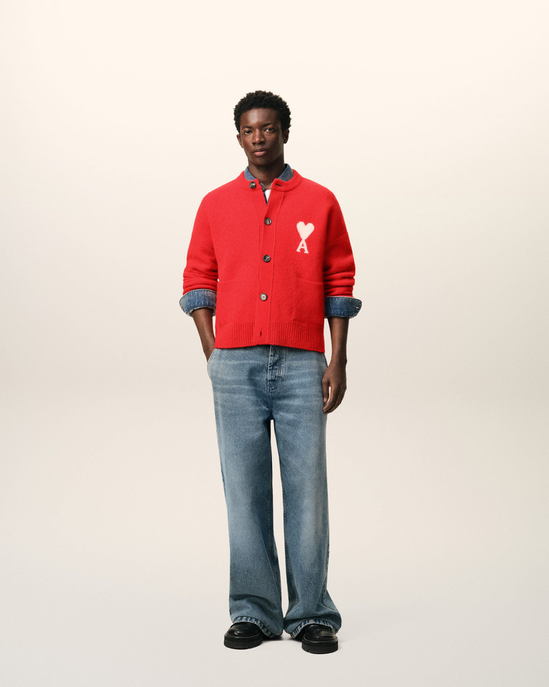 AMI Paris RED ALPACA AMI DE COEUR CARDIGAN outlook