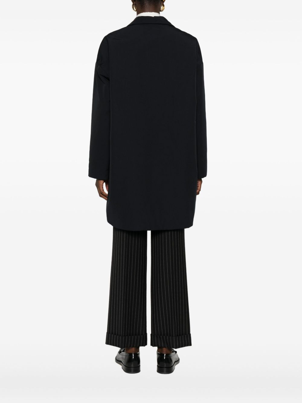 button-fastening notched-lapel coat - 4
