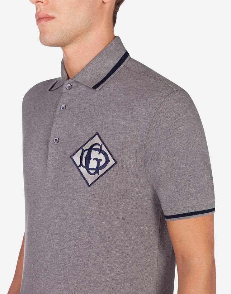 Piqué cotton polo shirt with DG logo - 3