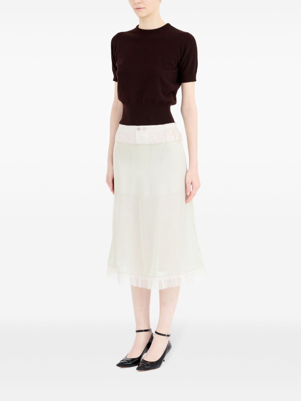 checked midi skirt - 7