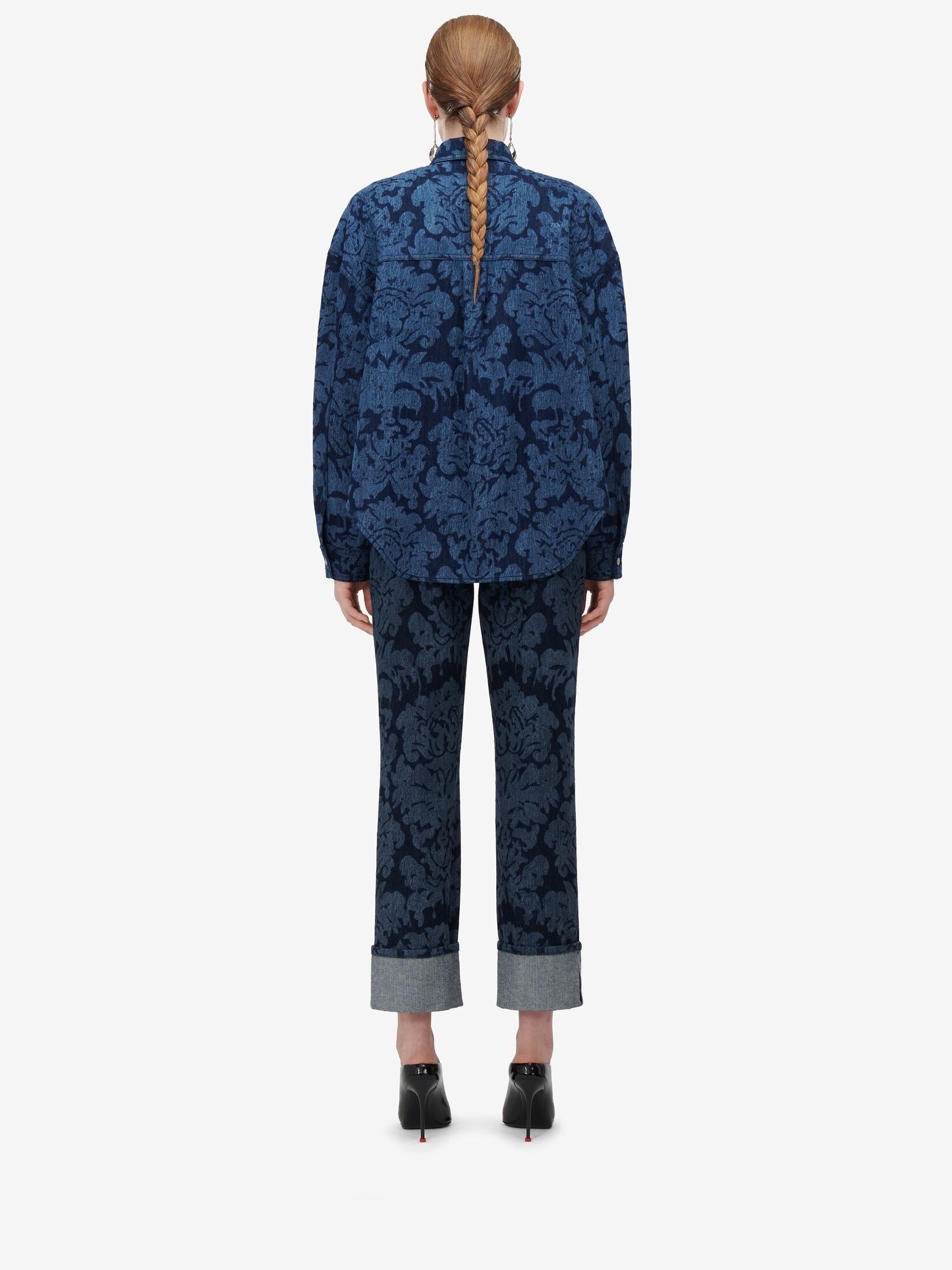Women's Damask Boyfriend Jeans in Denim - 4